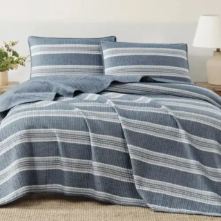 Orchard Road Heathered Stripe 3-pcs Comforter Set - King