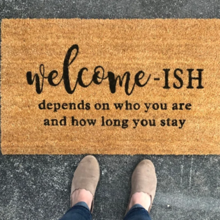 Welcome-ish Non-Slip Rubber Door Mat