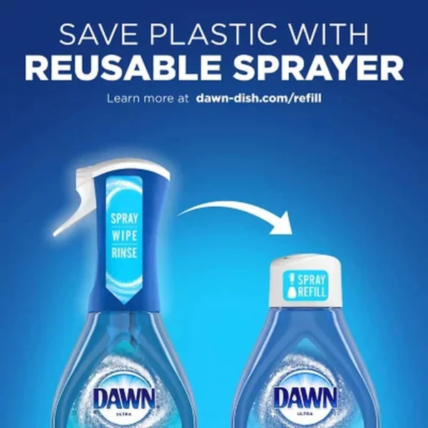 Dawn Platinum plus Powerwash Dish Spray Bottle Set, Fresh Scent, 1 Spray Bottle + 2 Refills, 64.5 Fl. Oz. - Image 3
