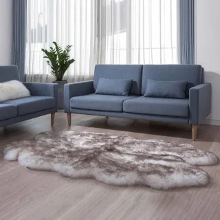Sheepskin Rug - White And Brown