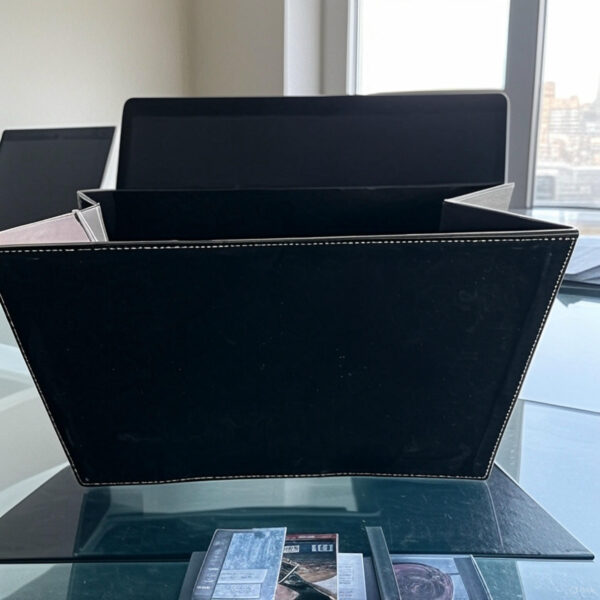 Tu Magazine Holder Faux Leather Brown