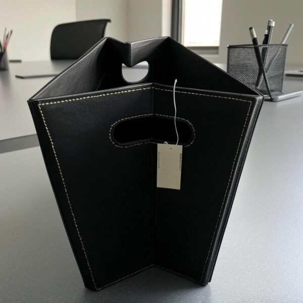 Tu Magazine Holder Faux Leather Brown - Image 3