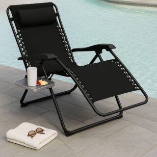 Members Mark Padded Anti-gravity Reclining Chair - BLACK