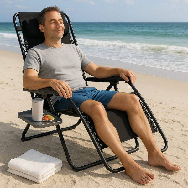 Members Mark Padded Anti-gravity Reclining Chair - BLACK - Image 4