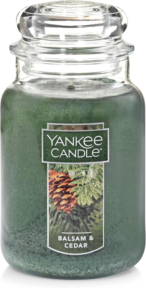 Yankee Candle Balsam & Cedar Scented, Classic 22oz Large Jar - Image 2