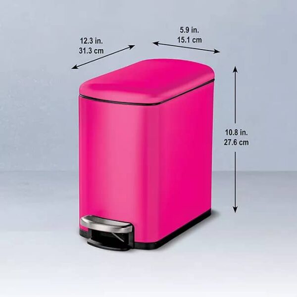 Tramontina 1.6 Gallon Step Trash Cans 2 Pcs - Pink - Image 9