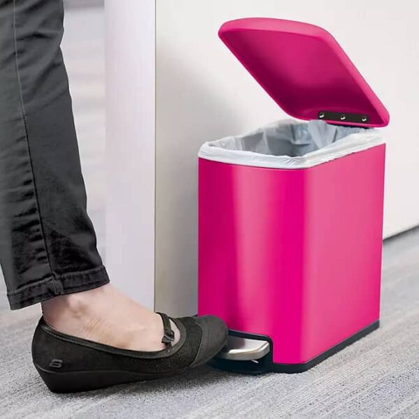 Tramontina 1.6 Gallon Step Trash Cans 2 Pcs - Pink - Image 5