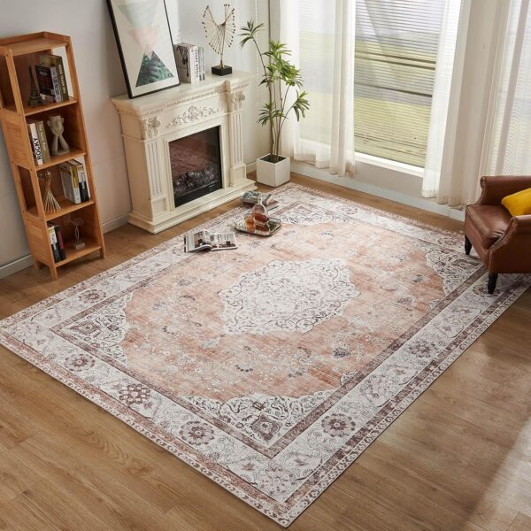 Bohemian Boho Area Rug (Ginger/Brown, 8'x10') 8x10 Area Rug