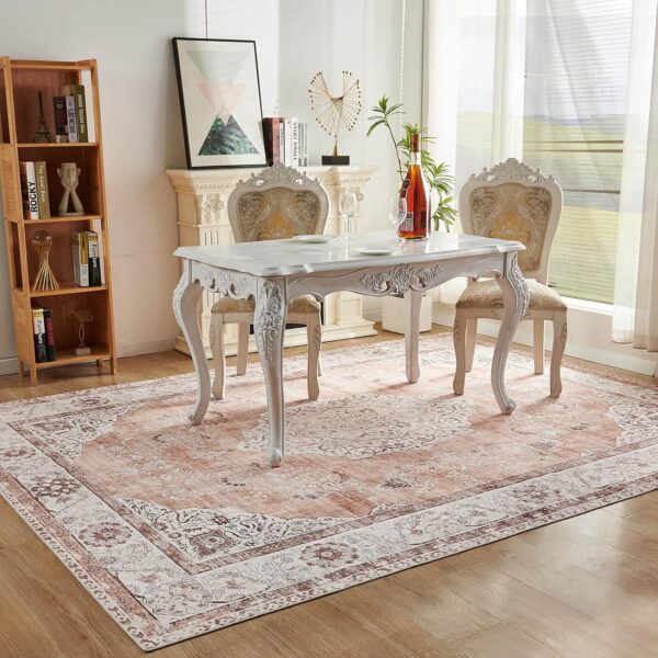 Bohemian Boho Area Rug (Ginger/Brown, 8'x10') 8x10 Area Rug - Image 3