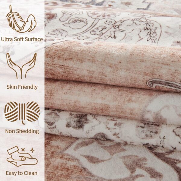 Bohemian Boho Area Rug (Ginger/Brown, 8'x10') 8x10 Area Rug - Image 4