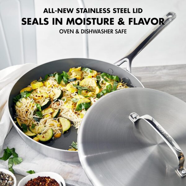 GreenPan GP5 10-Piece Stainless Steel Cookware Set – 5-Ply Nonstick Ceramic Pots & Pans (PFAS-Free, Induction Ready, Oven & Dishwasher Safe) - Image 4