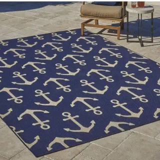 Gertmenian Naples Indoor/Outdoor Rug (Anchor Navy) - 6 ft x 9 ft
