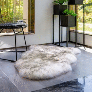 Sheepskin Rug - White And Brown