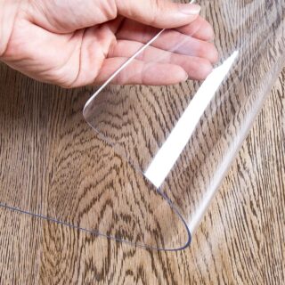 1.5mm Thick Clear Table Cover Protector - 30 x 60 Inch Rectangle Vinyl Plastic Tablecloth Desk Pad Non-Slip Desk Mat Tablepads for Table, Desk, Any Surface Needed Protection
