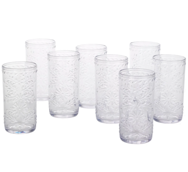 Jiawei Tritan 8-piece Tumbler Set, 23 fl. oz Each, Clear Color