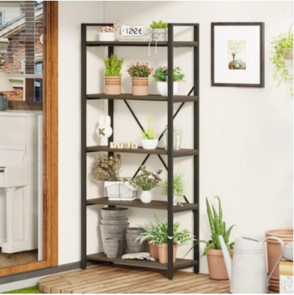 Tribesigns Wide 5-shelf Bookshelf - Industrial Etagere Bookcase Display Shelf Unit