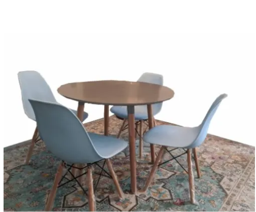 Linsan Hygena Charlie Dining Table + 4 Eames Chair