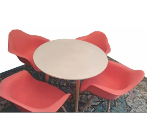 Linsan Hygena Charlie Dining Table + 4 Eames Chair Pink - Arm Rest - Image 3