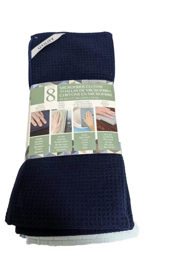 Town & Country Microfiber Cleaning Cloths 8-piece Set Multi-colors 18" X 28" - Image 3