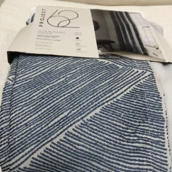 Blackout Modern Stroke Window Curtain, One Panel Blue - Project 62, 50"x95" - Image 7
