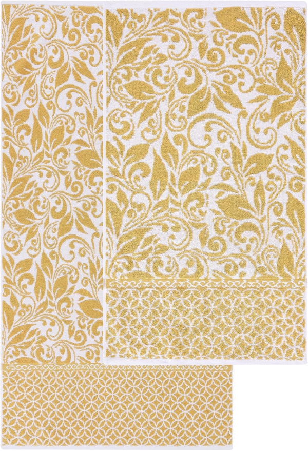 Modern Threads Trefoil Filigree Cotton Towel Set – 6-piece - Gold - Image 3