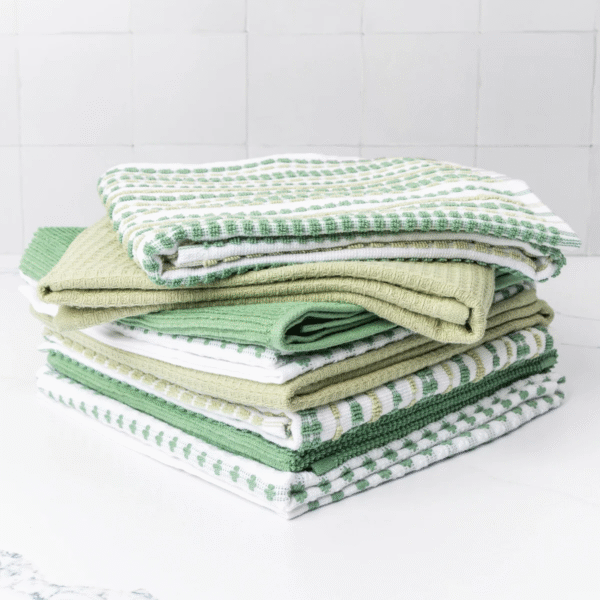 Core Home Everyday Kitchen Towels, 8-pack - Green