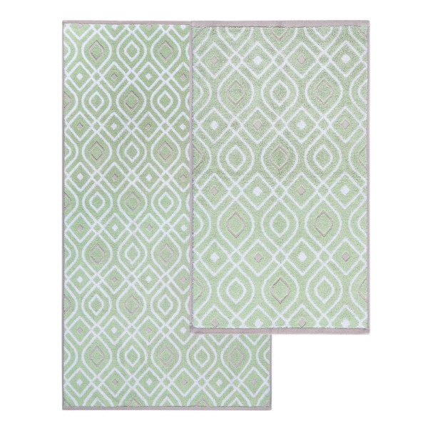 Modern Threads Trefoil Filigree Cotton Towel Set – 6-piece - Sage Gr - Image 3