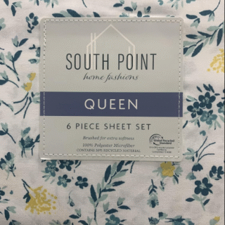 South Point Home Fashions Microfiber 6 Pcs Sheet Set, Abygail Floral (Queen)