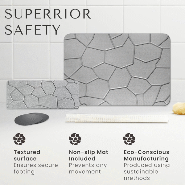 STONEMANTLE Diatomaceous Stone Mat – Quick-Drying, Super Absorbent & Non-Slip
