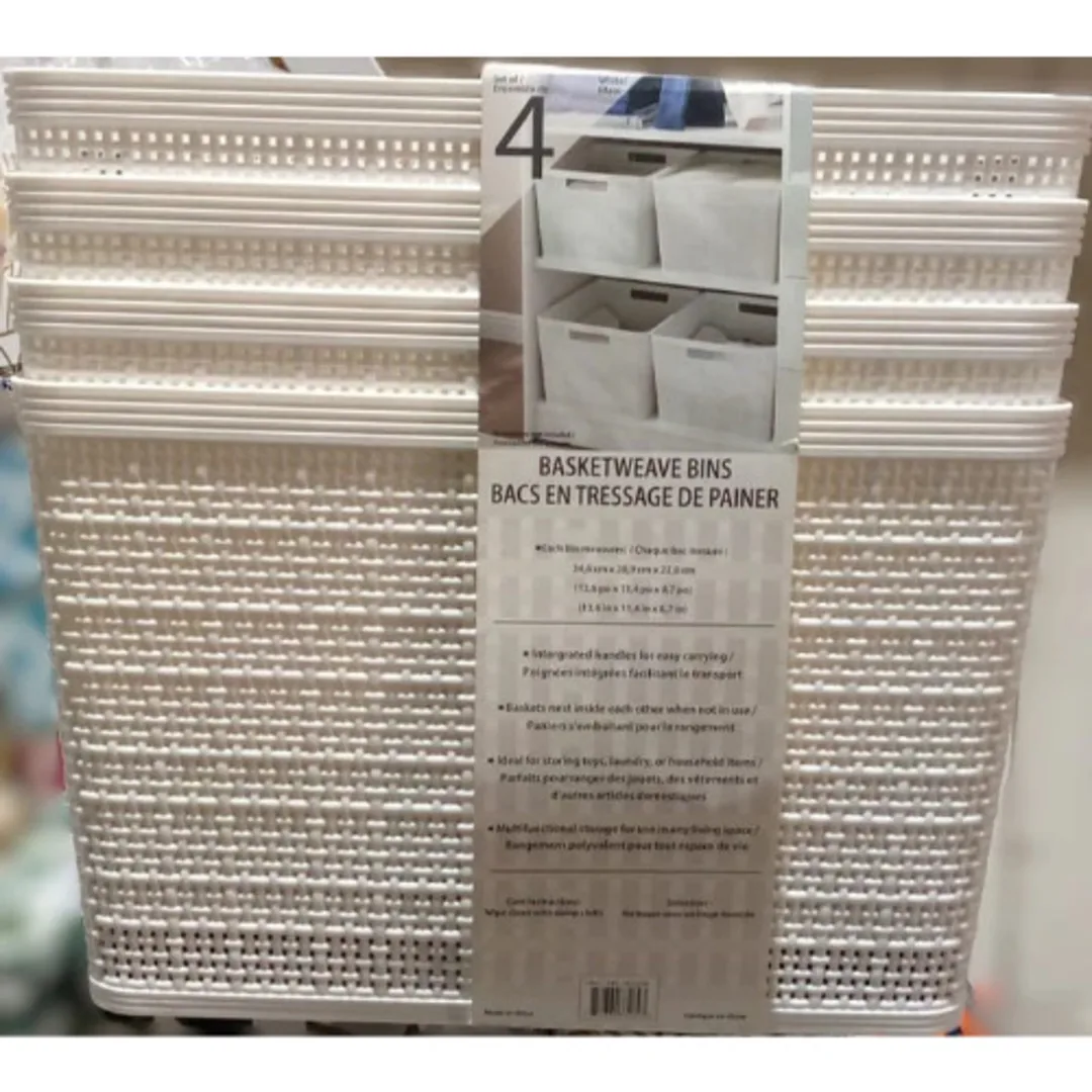 Baum Storage Baskets Set - 4 Pack - White - Image 3