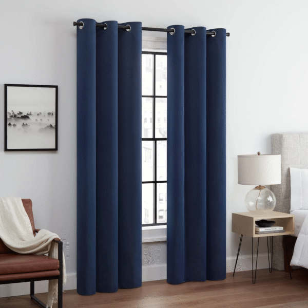 Eclipse Blackout Celeste Draft Stopper Curtain Panel - Blue - 1pc - 40"x63" - Image 3