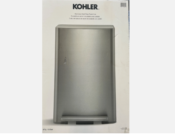 Kohler Step Trash Can Stainless Steel Foot Pedal For Hands-free - 47L - Image 11