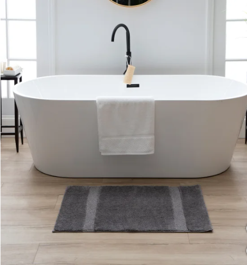 Mohawk Home Double Stripe Bath Rug - Grey - Image 2