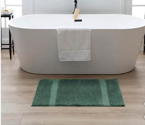 Mohawk Home Double Stripe Bath Rug - Green - Image 2