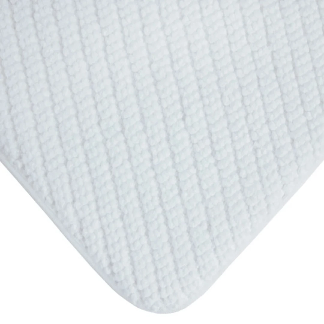 Cotton Twill Memory Foam Bath Rug - White - Image 4