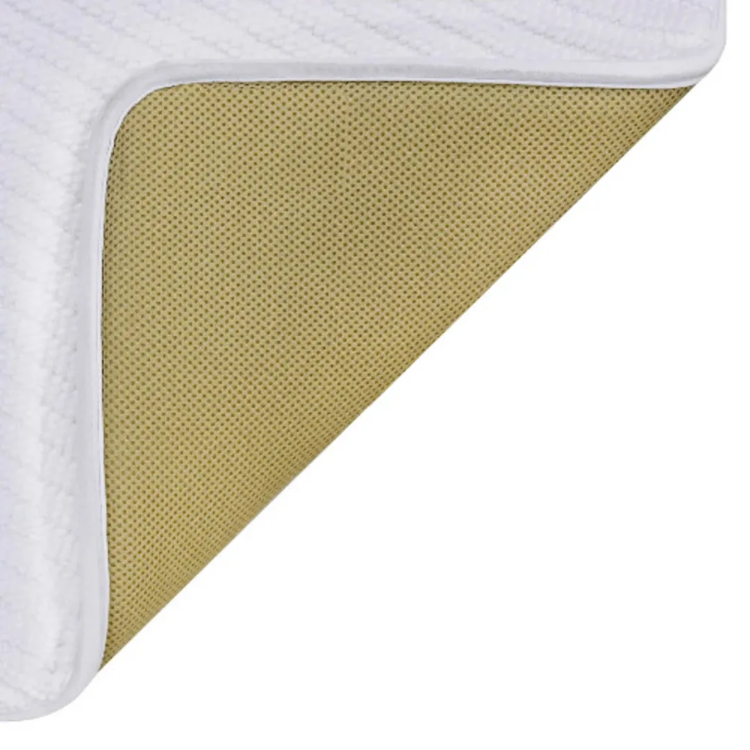 Cotton Twill Memory Foam Bath Rug - White - Image 5