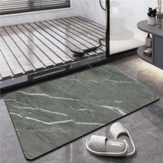 Gliwen Dark Grey Bath Mat - 2ft X 5ft