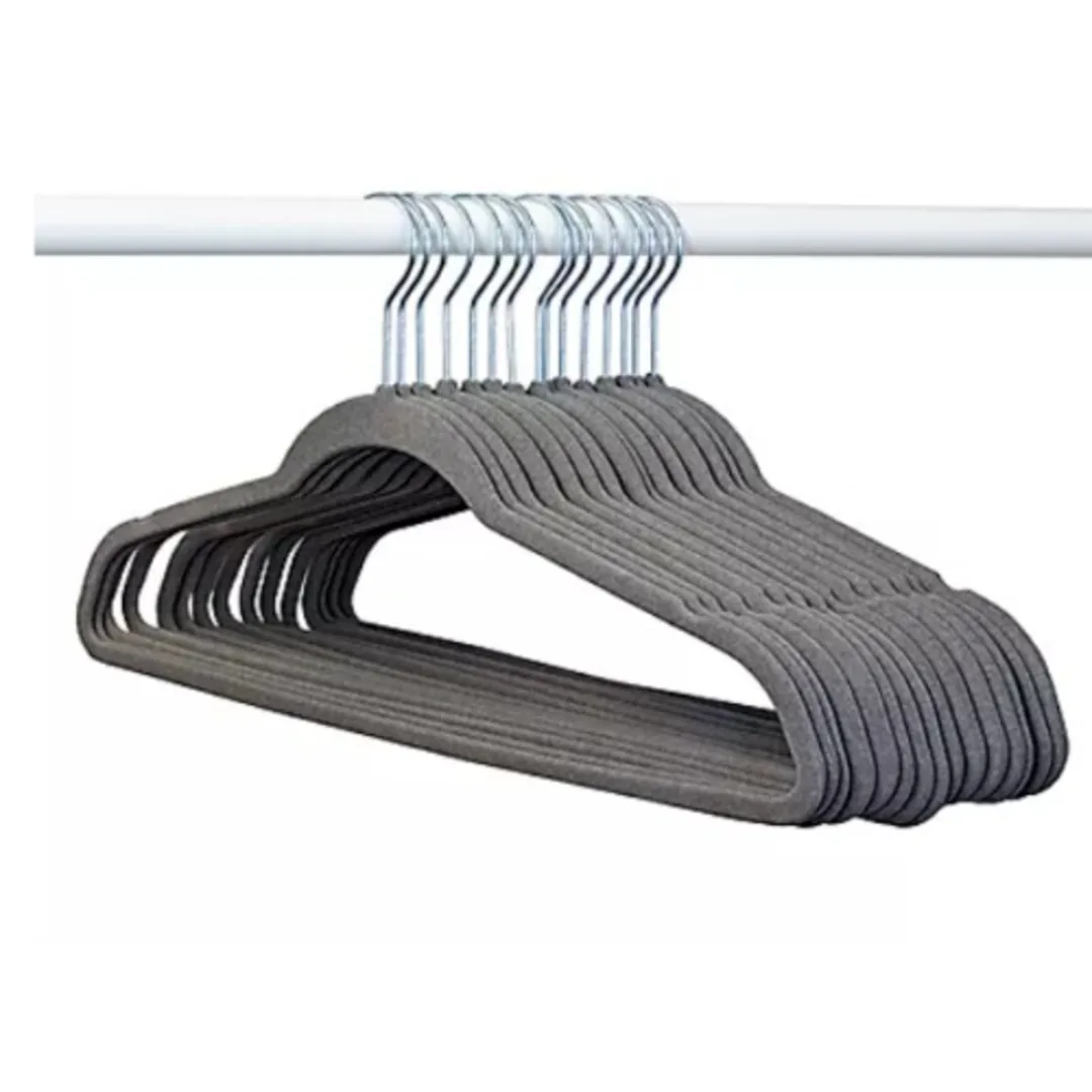 Member's Mark Elite Velvet Hangers With Chrome Hooks -50 Pcs - Grey