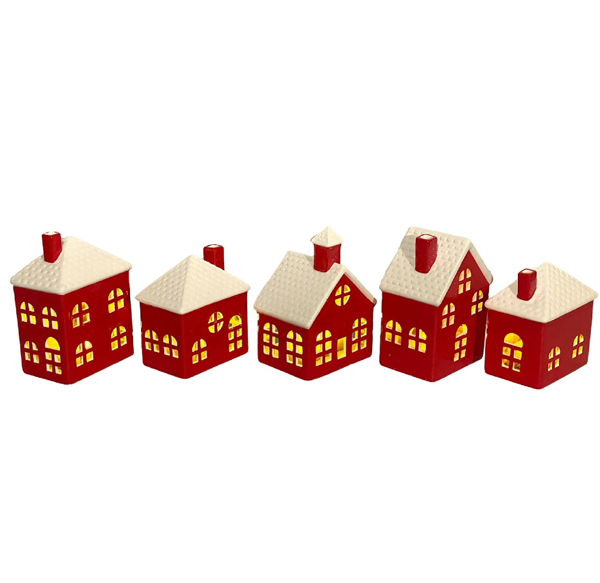 Costco Set Of 5 Ceramic Village - Image 3