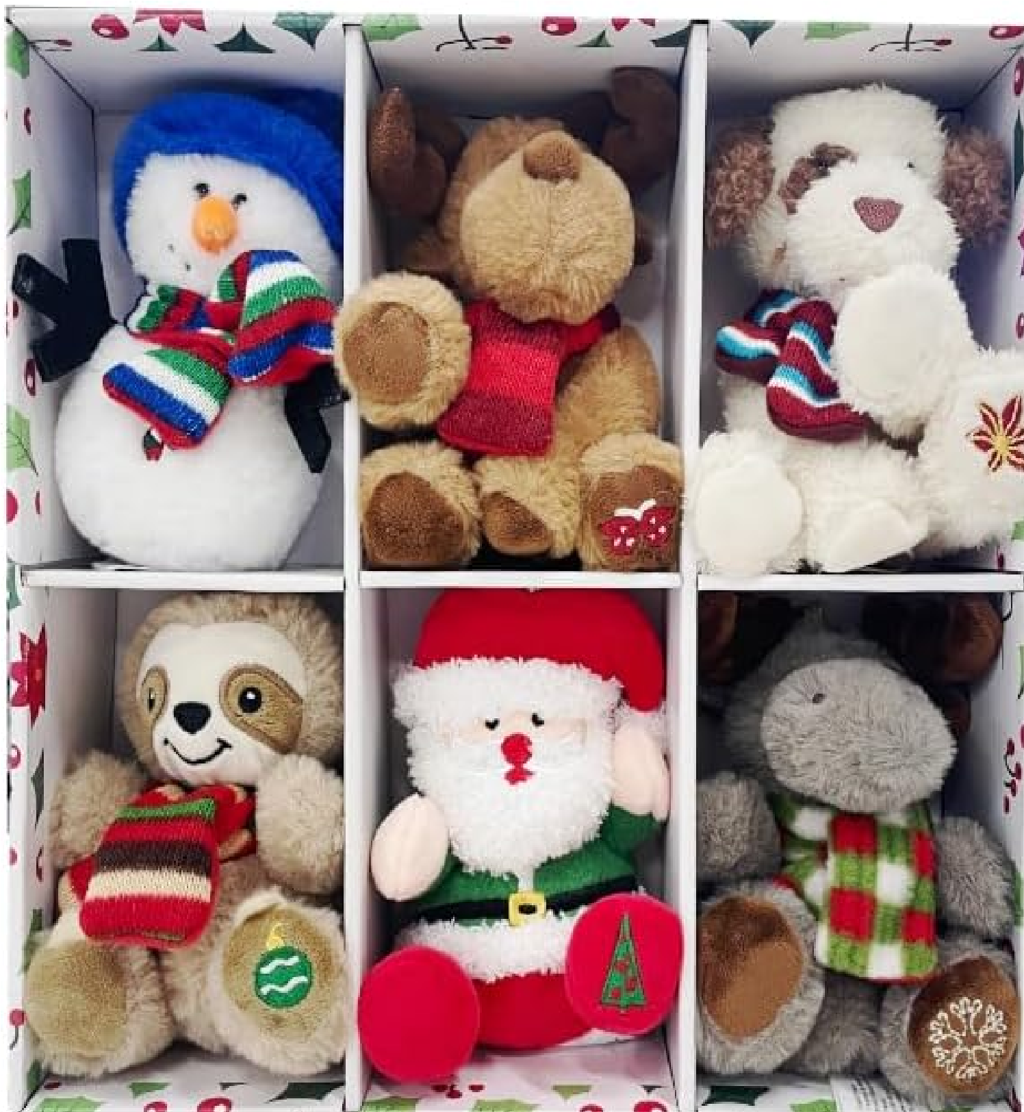 Costco Plush Ornament, Set Of 6, White Box