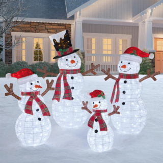Set Of 4 Snowman Family