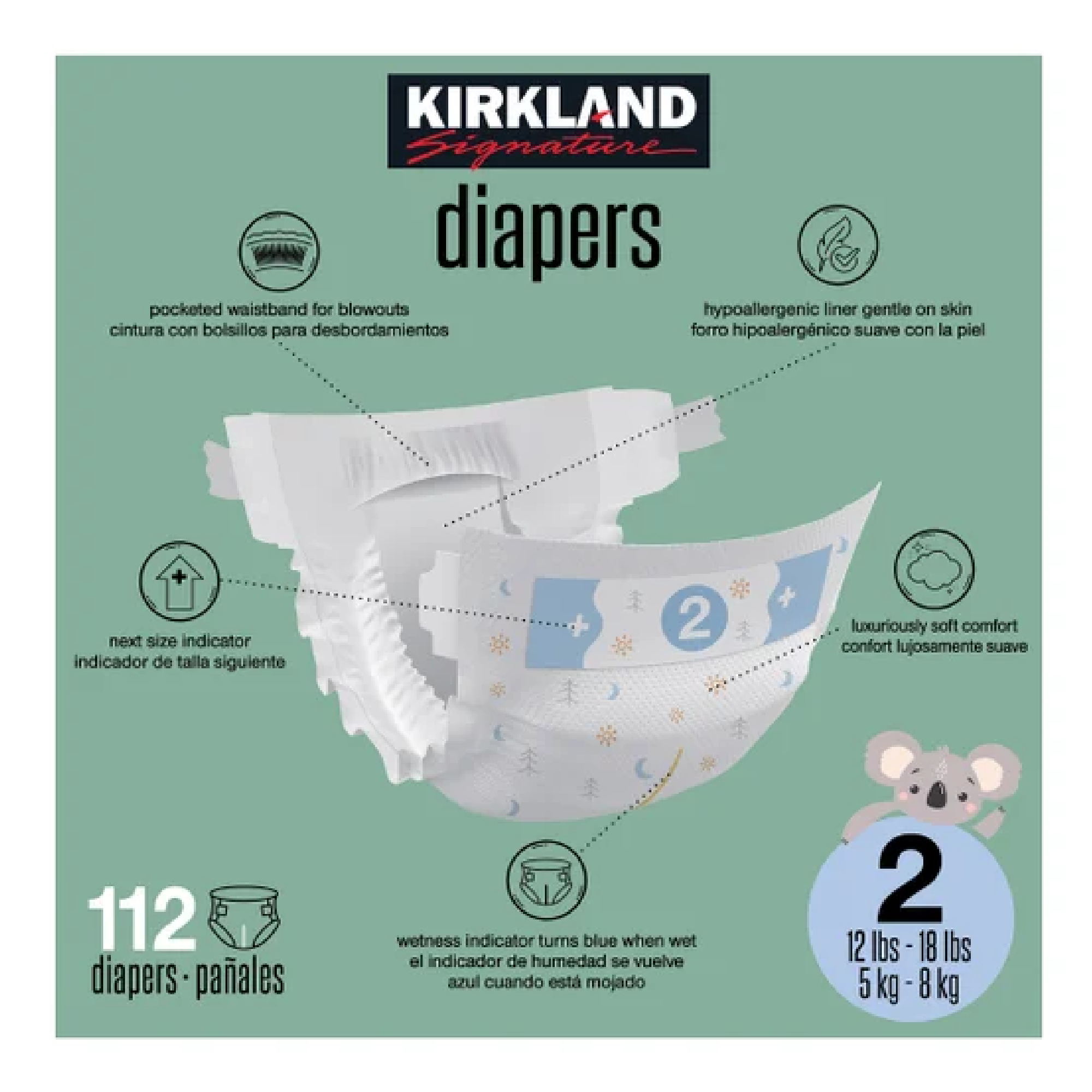 Kirkland Signature Baby Diaper, Size 2 - Image 4