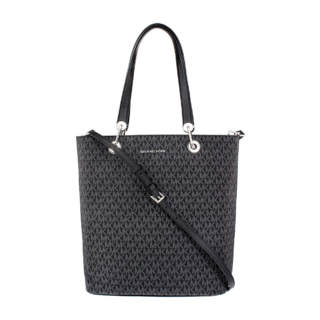 Michael Kors Small Raven Mk Signature Coated Twill - Black - 30s7srxt3v-001