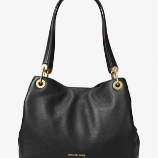 Michael Kors Raven Large Pebbled Leather Shoulder Bag – Black