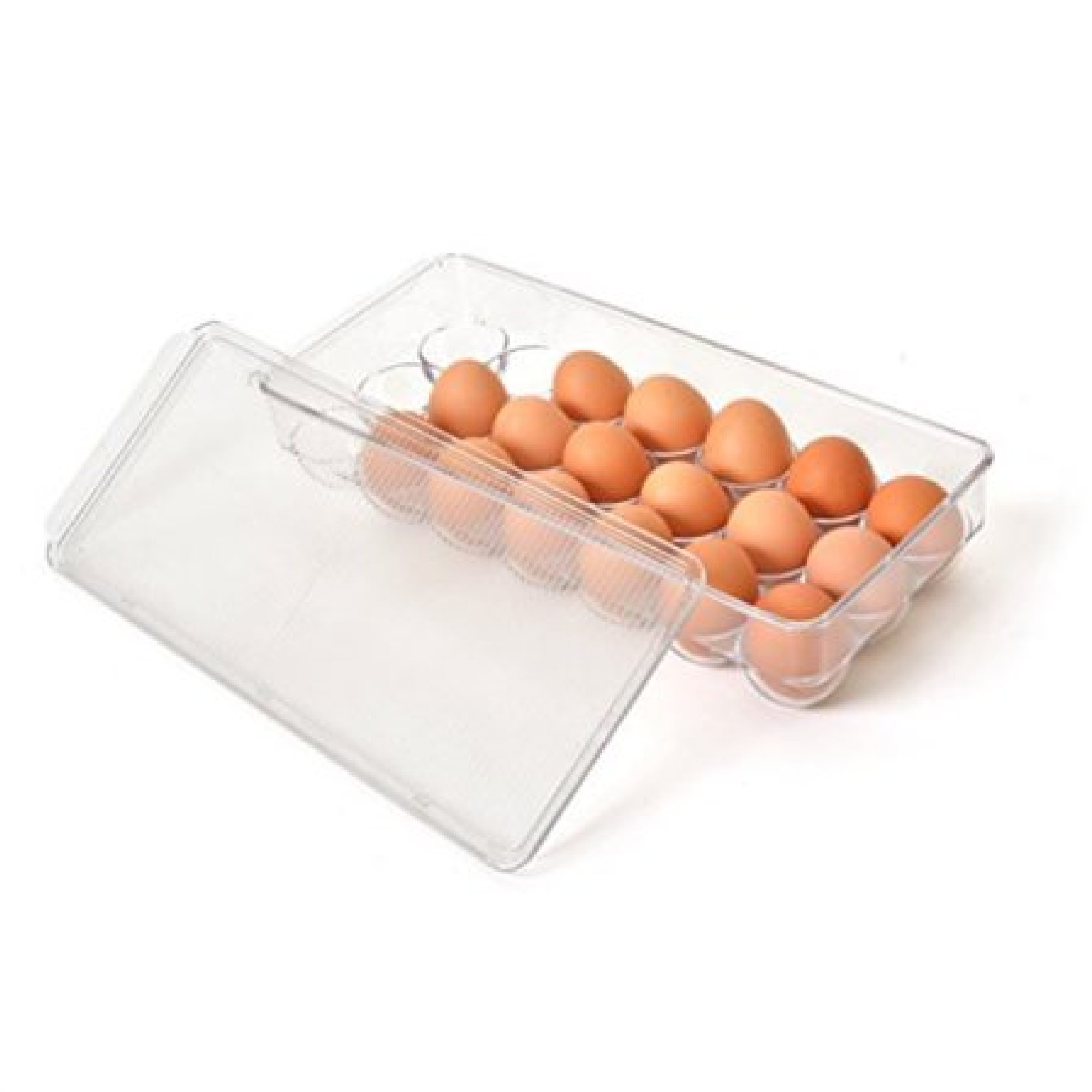 Totally Kitchen Plastic Egg Storage Container - 21 Egg Tray, Transparent