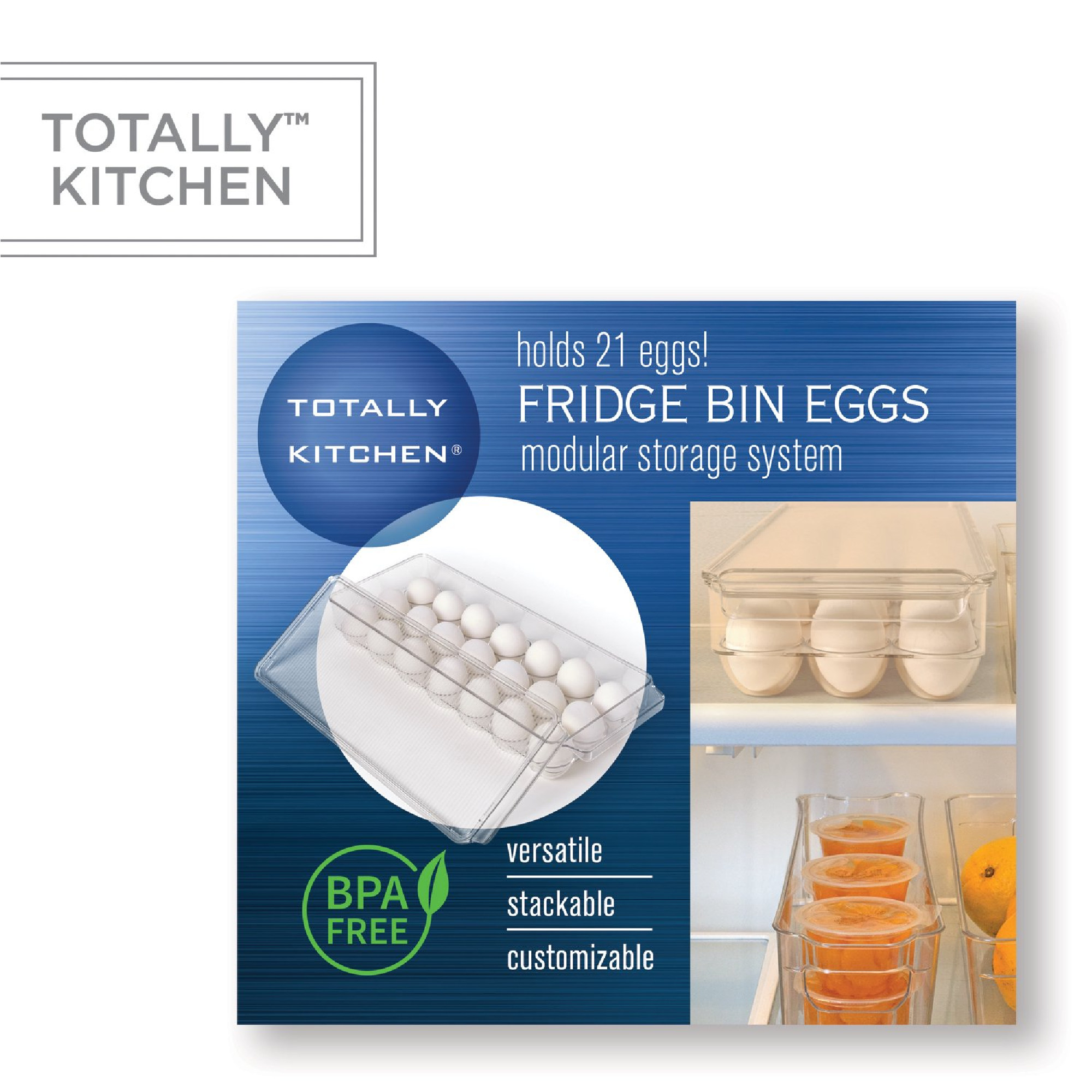 Totally Kitchen Plastic Egg Storage Container - 21 Egg Tray, Transparent - Image 5