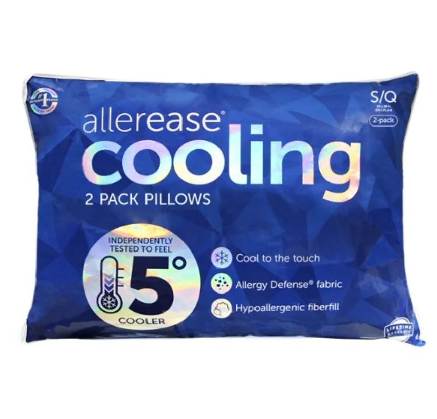 Allerease Cooling 2 Pack Pillows Allergy Defense Fabric 20x28, S/q Hypoallergenic - Image 2
