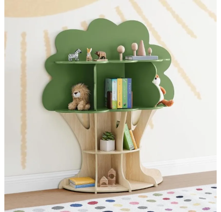 Delta Children Tree Book Shelf - Fern Green+Crafted Natural - Image 2