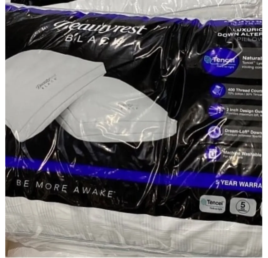 Beautyrest Black Luxurious Down Alternative Pillows Standard Queen - 2 Pack - Image 5