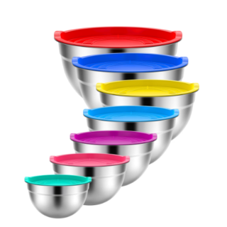 Tinana 7-Piece Stainless Steel Nesting Mixing Bowls Set with Airtight Lids